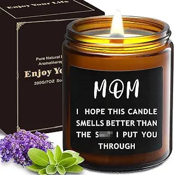 Gifts for Mom, Mothers Day Gifts from Daughter Son, Mom Gifts Birthday Gifts for Mom, Funny Christmas Candles Gag Gifts for Mom -Lavender Scented Candles(7oz)