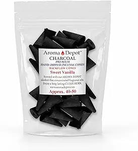 2'' Sweet Vanilla Backflow Charcoal Incense Cones (Approx. 45-50)