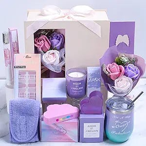 AYGXU Birthday Gifts for women,mothers day gifts,Gift basket for women, Gifts for Her Girlfriend Mom,Bridesmaid gifts, Wine Tumbler gift set, Relaxing Spa Gift Box Basket, Care Package gift set.