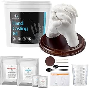 Hand Casting Kit for Couples or Family | Mounting Plaque Included | DIY Plaster Hand Mold Keepsake Sculpture Kit Gifts for Her, Kids, Weddings, Anniversary