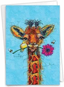Laugh Your Way to the Birthday Bash with NobleWorks Giraffe Card 