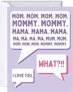 Funny Mothers Day Card, Card for Mom Birthday, For Her/Grandmother/Grandma/Stepmom/Aunt/Thank You Greeting Card (Mom mom mom)