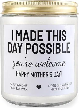 Gifts for Mom from Daughter Son, Mothers Day Gifts, Funny Gifts Presents for Mom, Moms Birthday Gifts, Soy Wax Scented Candles for Home