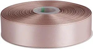 1-1/2" Inch Double Faced Satin Ribbon Solid Polyester Ribbon for Gift Wrapping, Crafts, Hair Bows, Wedding Party Decaration, Baby Shower Decoration Floral Arrangement (100 Yards, Vanilla)