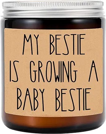 Best Friend Pregnancy Congratulations Candle - Best Friend Pregnant Gift - My Bestie is Growing A Baby Bestie - Best Future Mom Gift