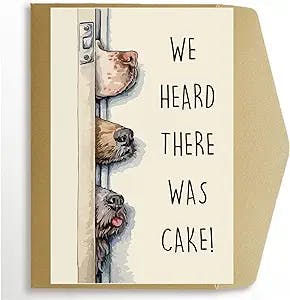 Dog Birthday Cake Card, Birthday Card from the Dog, Funny Bady Greeting Card for Dog Lovers