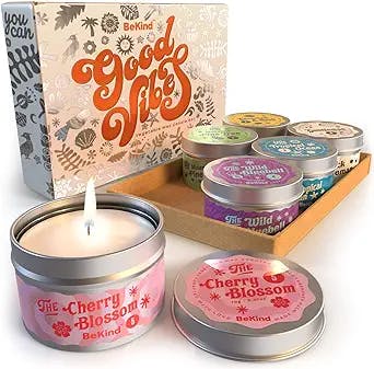 Light Up Your Life with Bekind Good Vibes 6 Scented Candles Set - A Must-Ha