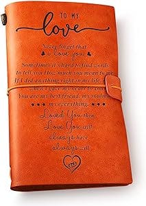 "Pen Your Love in Style with Romantic to My Love Leather Journal Notebook- 