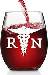 Nurse Stemless Wine Glass, RN and Good Day Bad Day Don’t Ask Wine Glass for Her Him Nurse Registered Nurse New Nurse, Unique Gift for Nurses Week Graduation Birthday, 15 Oz