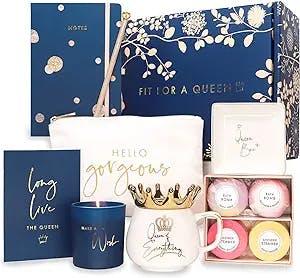Luxe England Gifts Royal Gift Basket for Women - Best Mother's Day Gift Box, Thank you, Congratulations, Happy Birthday Gifts for Women Friend, Wife, Mom, Sister