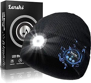 Lenski Gifts for Men, Bluetooth Beanie Hat Mens Gifts, Cool Stuff for Dad Mom, Birthday Gifts for Men Who Have Everything, Unique Cool Gadgets for Women, Fathers Gifts for Dad, Him, Husband Black
