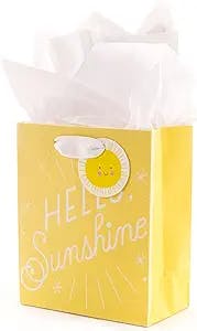 Hallmark Small Yellow Gift Bag with Tissue Paper (Hello Sunshine)