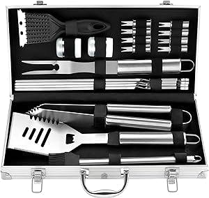 Grill like a pro with this ROMANTICIST 20pc Heavy Duty BBQ Grill Tool Set i