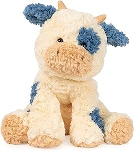 GUND Cozys Collection Cow Stuffed Animal Plush for Ages 1 and Up, Cream/Blue, 10''