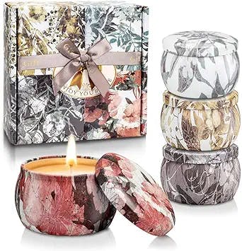 Gifts for Women - Scented Candles Gifts for Women, Aromatherapy Candles for Home Scented, Women Gifts, Soy Candle Gift Set for Birthday, Thanksgiving, Wife, Friends, Pack of 4