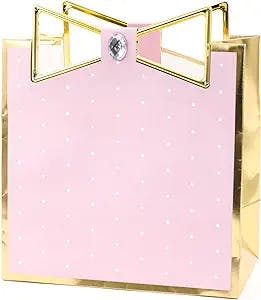 Hallmark Signature Medium Gift Bag (Pink with Gold Border)