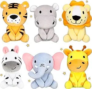 6 Pcs Mini Stuffed Animals - Furry Friends For Everyone
