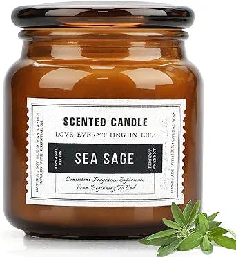 Sage Candles for Cleansing House, 32oz 120 H Long Lasting Big Candle Sets, Candles for Home Scented, Glass Jar Aromatherapy Soy Candle, Stress Relief Gifts for Mom, Women and Man