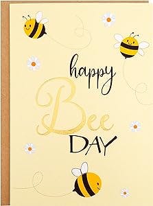 Buzz Your Way to the Top with the Single Happy Bee Day Birthday Card!