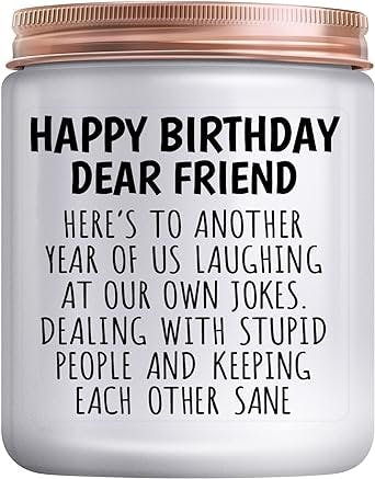 Happy Birthday Gifts for Women - Funny Gift for Best Friend Coworker Classmate Bestie Present Lavender Candle