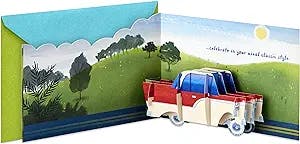 Hallmark Paper Wonder Displayable Pop Up Birthday Card (Classic Car)