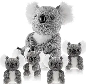 Meooeck 5 Pcs Koala Bear Stuffed Plush Animal Mum and Baby Koala Plush Toy Koala Doll Toy Gift for Birthday Baby Shower Valentine's Day Party Decoration, 11.8 Inches and 5.5 inches