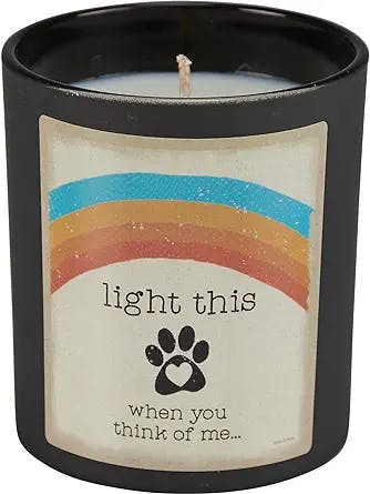 Primitives by Kathy - Light This Think of Me Memorial Jar Candle, 3.25 x 3.5-inches, Sea Salt and Sage Scent