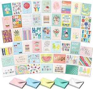 Sweetzer & Orange S&O - 50 Birthday Happy Birthday Cards with Envelopes and Birthday Card Assortment Box. Variety Set of Assorted Birthday Cards with Envelopes, Bulk Greeting Cards Assortment