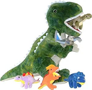 Roar into Fun with DreamsBe Dinosaur Stuffed Animal T-Rex and 5 Little Dino