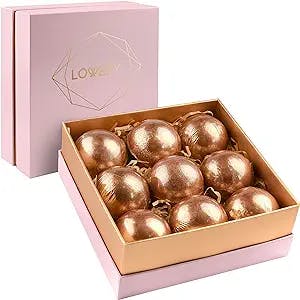 Mothers Day Gifts 24K Rose Gold Bath Bombs Set, Deluxe Bath Bomb Gift Set, 9 Luxury Bath Bombs for Women & Men, Perfect for Bubble & Spa Bath, Natural Scents Vanilla Coconut, Lavender, Jasmine & More