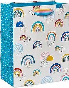 Papyrus 13" Large Gift Bag (Rainbows) for Birthdays, Weddings, Bridal Showers, Baby Showers and All Occasions (1 Bag)