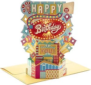 Hallmark Paper Wonder Musical Pop Up Birthday Card with Lights (Marquee, Plays Celebration)