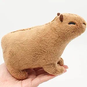 Ezuwail Capybara Stuffed Animal, 7.8 inch Small Capybara Plush Toy, Realistic Cute Stuffed Capybara Plushie Gift for Kids, Brown