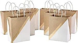 Hallmark 9" Medium Paper Gift Bags (8 Bags: White, Gold and Kraft) for Christmas, Birthdays, Weddings, Easter, Mothers Day, Graduations, Baby Showers, Bridal Showers, Care Packages