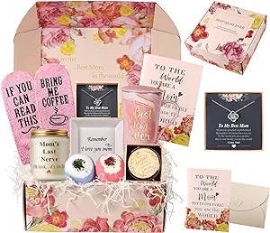 Gifts for Mom, Mothers Day Gift Baskets, Birthday Gifts for Mom from Daughters Sons Kids, Gift Basket for Mom Grandma Nana Mother in Law Women, Mom Gifts Set for Wife from Husband, Mom Gift Box