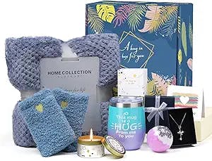 Get Well Soon Gifts for Women Care Package for Women After Surgery with Flannel Blanket Coffee Mug, Birthday Gifts for Women Sympathy Gift Baskets Inspirational Gifts Thinking of You Gift for Women
