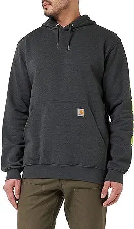 Stay snug and stylish in this Carhartt Men's Loose Fit Midweight Logo Sleev