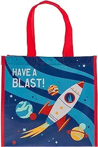 Stephen Joseph, Medium Recycled Gift Bag with Handles, Kids, Reusable, Birthday Party Gift Bag, Shopping Bag