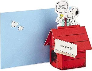 Hallmark Pop Up Peanuts Snoopy Birthday Greeting Card (Snoopy Dog House)