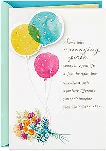 Hallmark Birthday Card for Women (Balloons and Flowers)