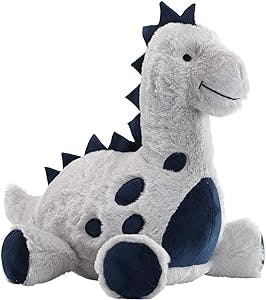 Lambs & Ivy Baby Dino Blue/Gray Plush Dinosaur Stuffed Animal Toy Plushie- Spike