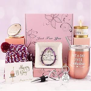 Gumry Birthday Gifts for Women, Fabulous Gift Basket Tumbler Relaxation Gifts for Women,Happy Birthday Gifts for Her Women Friends Sister Mom-Unique Gifts for Women Who Have Everything