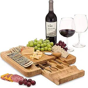Get cheesy with it: Bamboo Cheese Board Charcuterie Board Set Review