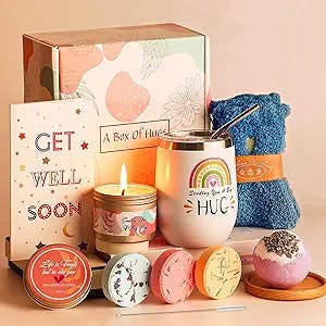 Get Well Soon Gifts for Women, Relaxing Spa Gift Basket Care Package for Women Her Mom Sister Best Friend, Unique Thinking of You Gifts Set for Women