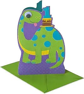 American Greetings 1st Birthday Card for Boy (Dinosaur)
