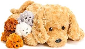 5 Pieces Dog Stuffed Animals for Girls,Puppy Stuffed Animals Toys for Girls 3 4 5 6 7 8 9 Years,1 Mommy Dog with 4 Baby Dogs Soft Plush Toys Gift for Kids Christmas,Valentine's,Birthday,Children's Day