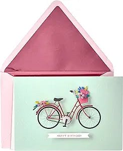 Hallmark Signature Birthday Card (Bicycle with Flowers)