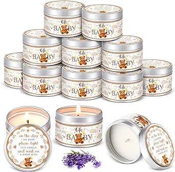 12 Pieces of Lavender Scented Candles for Baby Shower Favors - A Must-Have 