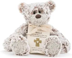 DEMDACO Blessing Mini Giving Bear Brown 8.5 inch Plush Polyester Fabric Stuffed Animal