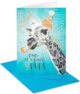 American Greetings Birthday Card for Boy (Giraffe with Party Hat)